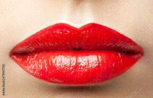 Canvas Print Beauty red lips