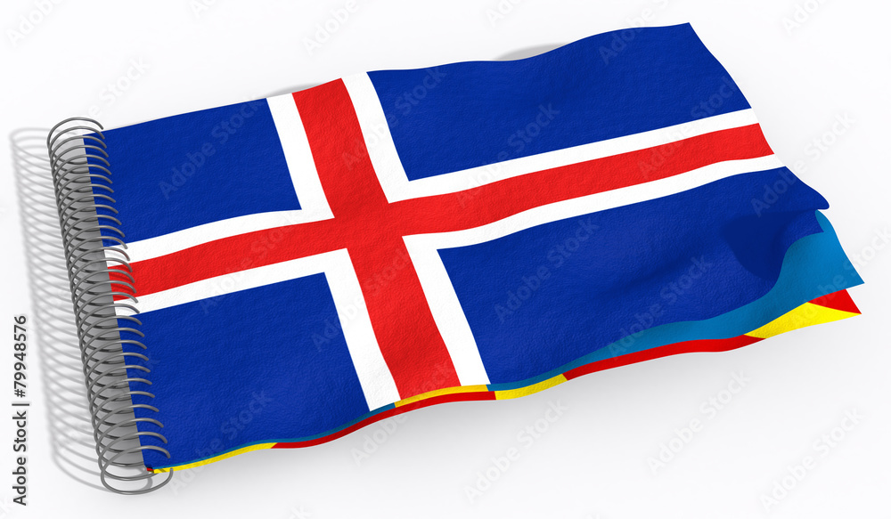 Fototapeta premium Bandiera con spirale Islanda