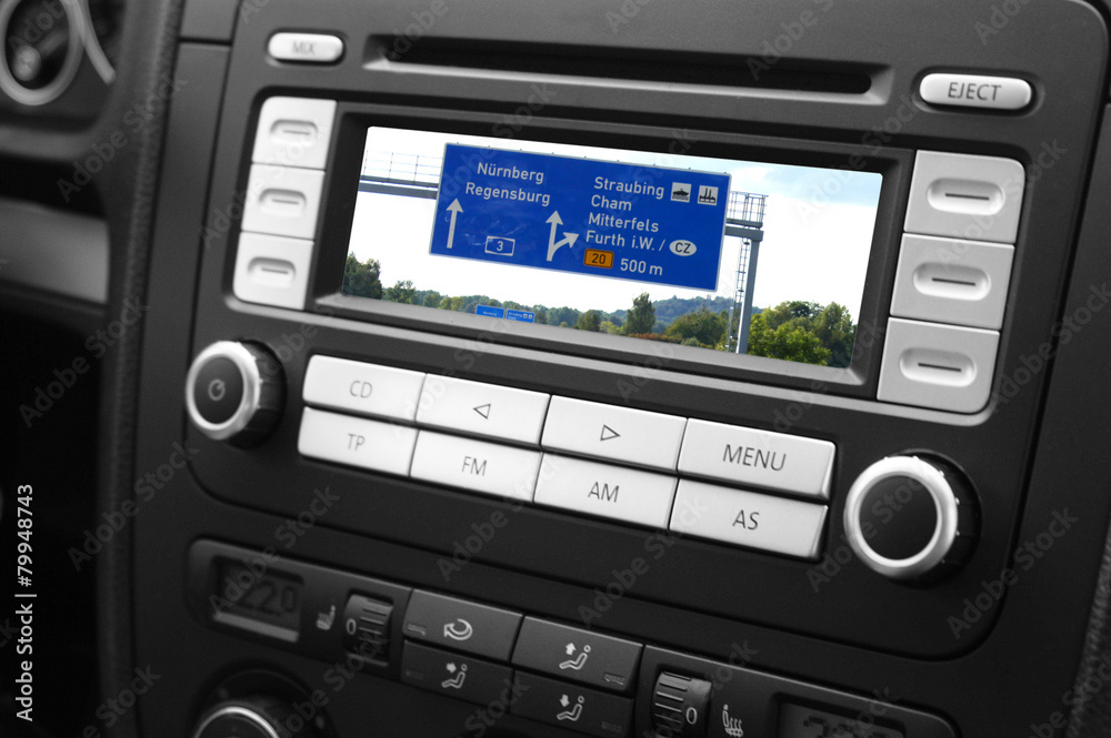 Obraz premium Ausfahrt im Navi