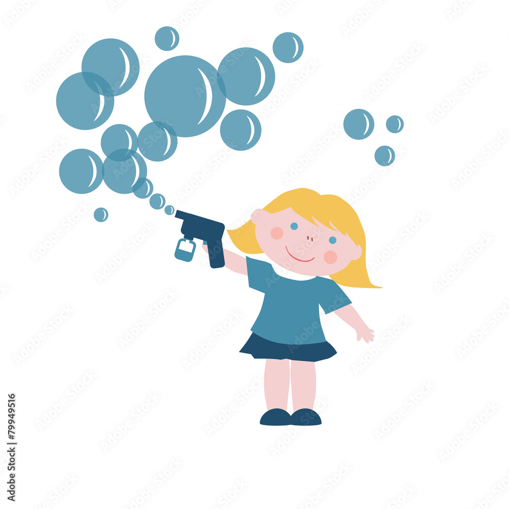 Little girl with soap bubbles Little girl with soap bubbles