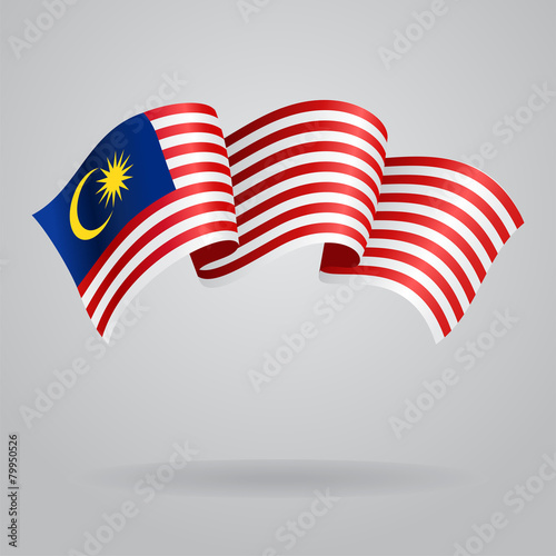Malaysian waving Flag. Vector illustration