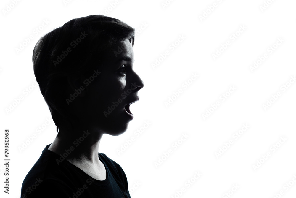 one young teenager boy or girl silhouette one young teenager boy or girl silhouette