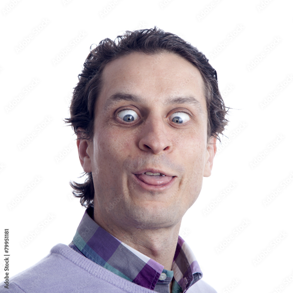 Hombre poniendo ojos bizcos Stock Photo | Adobe Stock