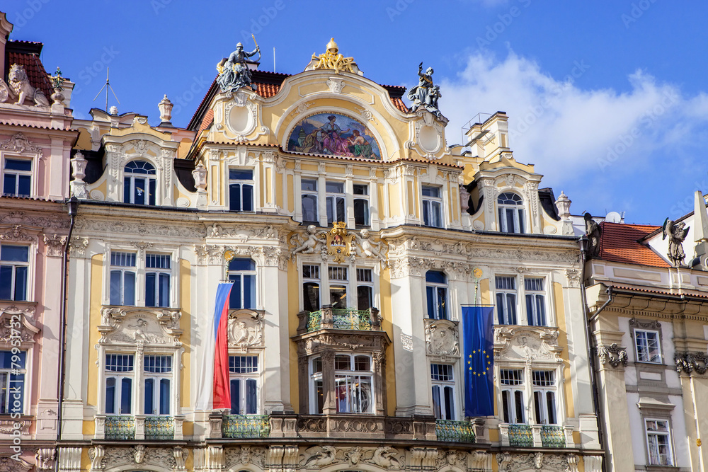 historic house at Old Town Square in Prague, Czech Republic