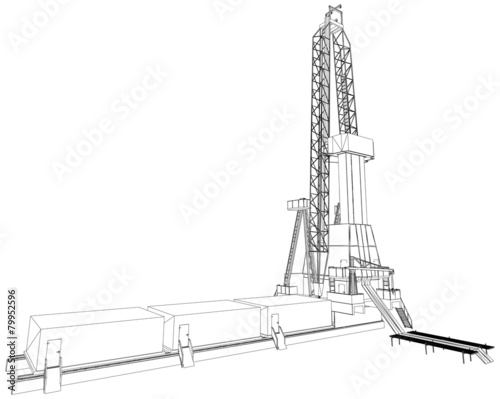 Oil rig. Detailed vector illustration