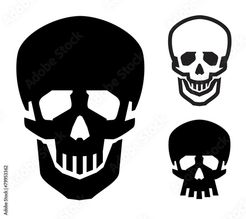 skull vector logo design template. Jolly Roger or zombie icon.