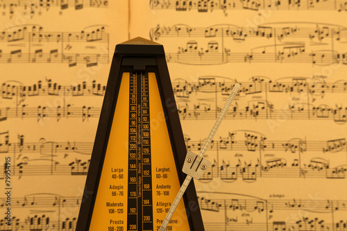 Photos metronome and music paper