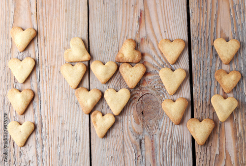 I love you text making with heart cookies for Valentine's day