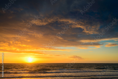 Dramatic sunset and sea