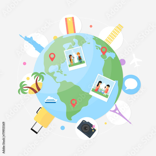 Travelling concept vector illustration, flat style