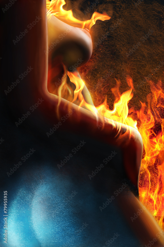Fototapeta premium Woman-ICE-FIRE