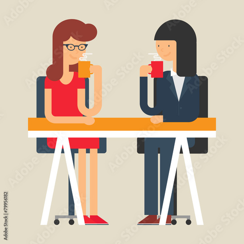 Coffee break, vector illustration, flat style