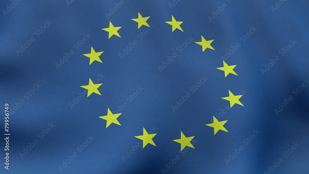 4K UltraHD Loopable waving European Union flag animation