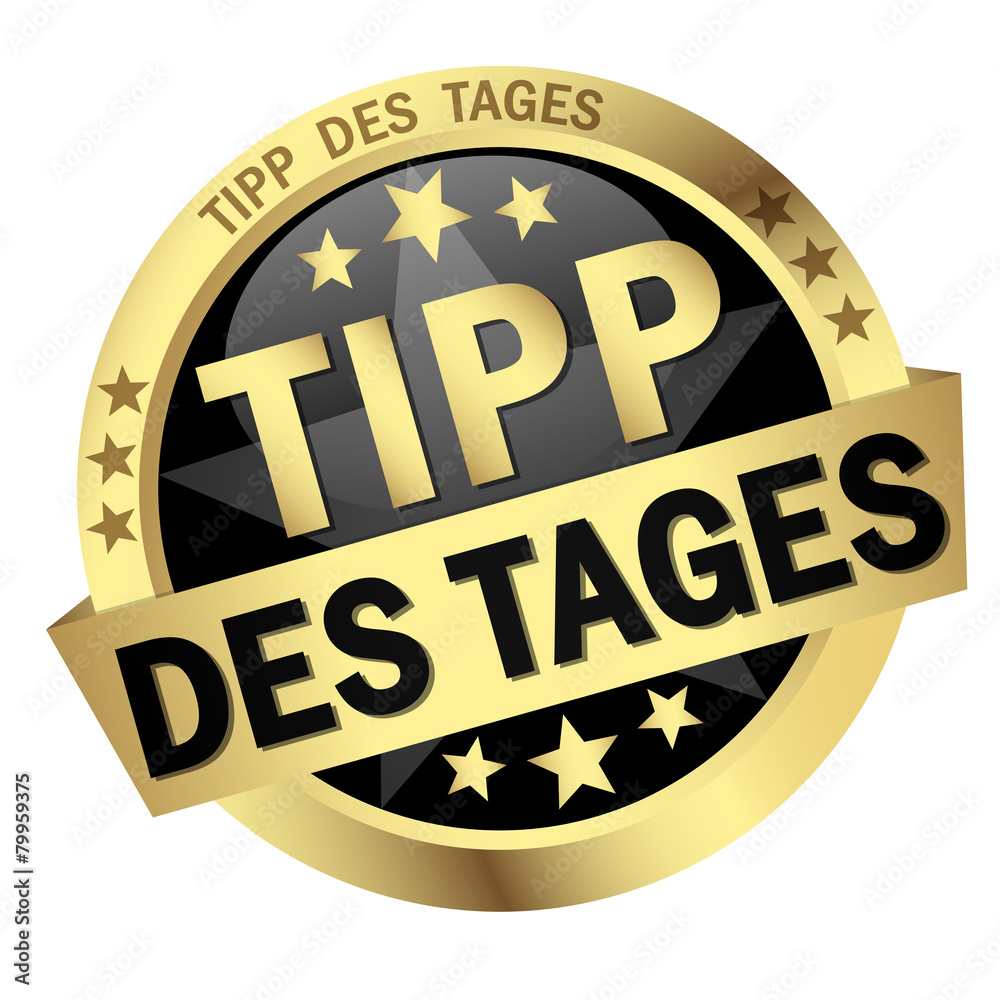 Button with banner Tipp des Tages