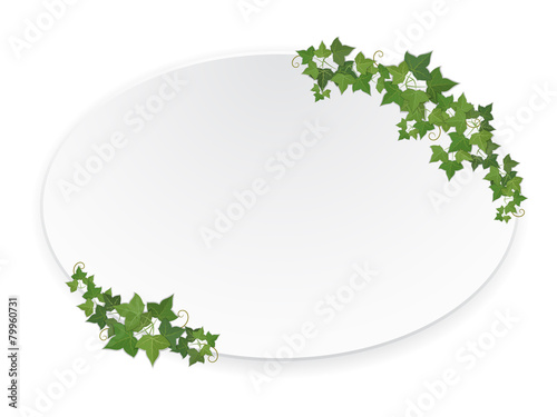 Paper ellipse banner decorated hanging ivy