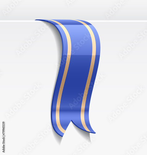 Blue bookmark decoration ribbon