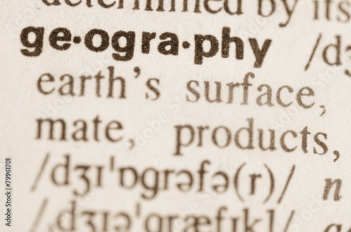 Dictionary definition of word geography