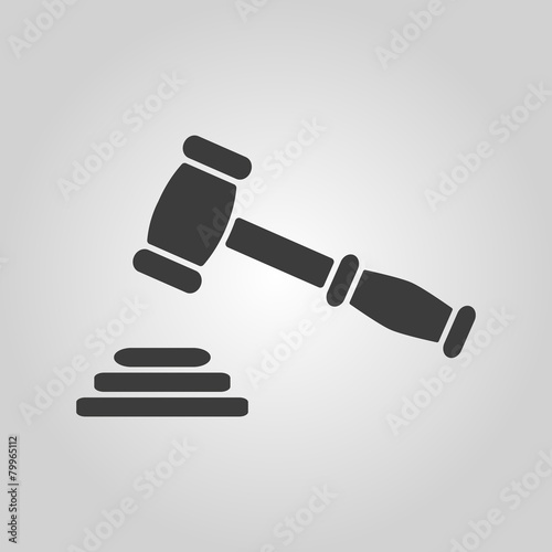 The judge or auction hammer icon. Justice symbol