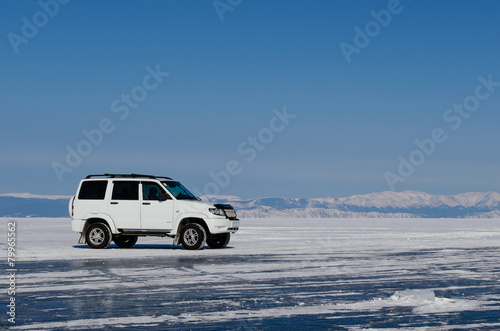 a car on the ice surface