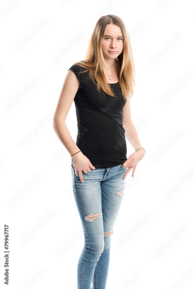 Ernstes junges Mädchen Ernstes junges Mädchen