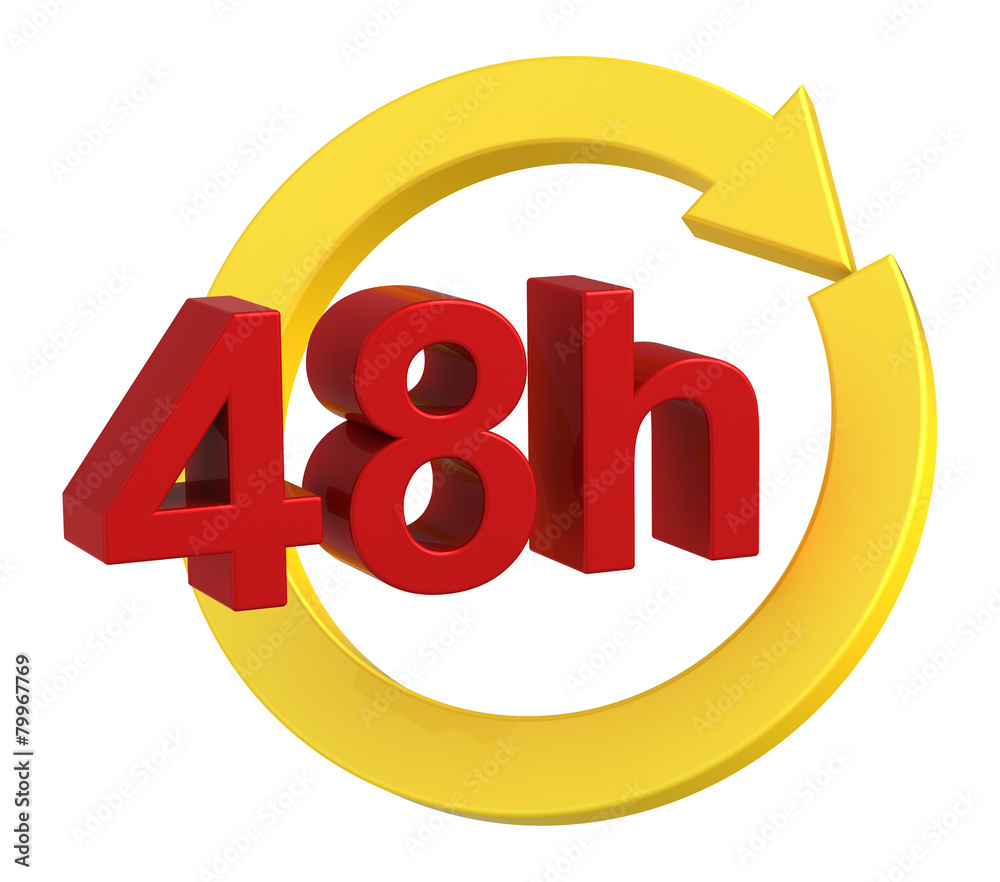 48 hours delivery sign. Computer generated 3D photo rendering. 48 hours delivery sign. Computer generated 3D photo rendering.