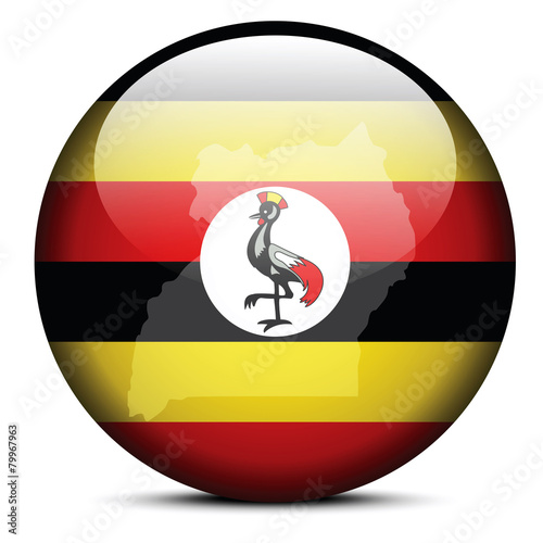 Free Download Map on flag button of Republic Uganda - GFXLoad