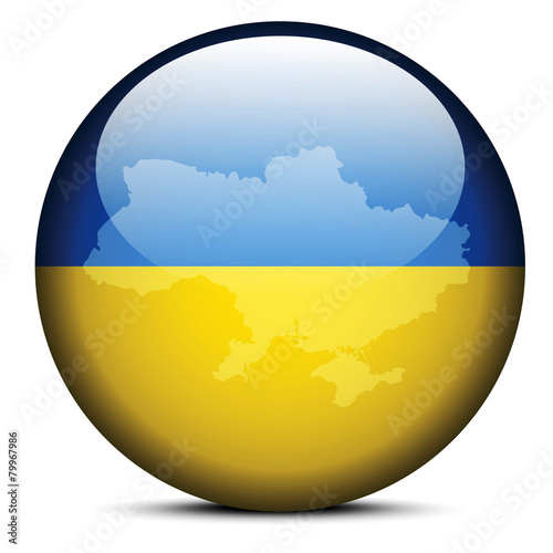 Map on flag button of Ukraine