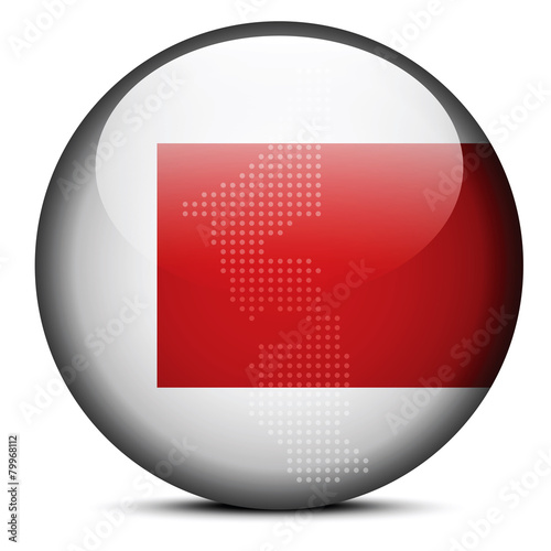 Map with Dot Pattern on flag button of United Arab Emirates, Ras