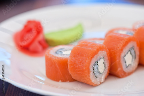 Salmon roll sushi