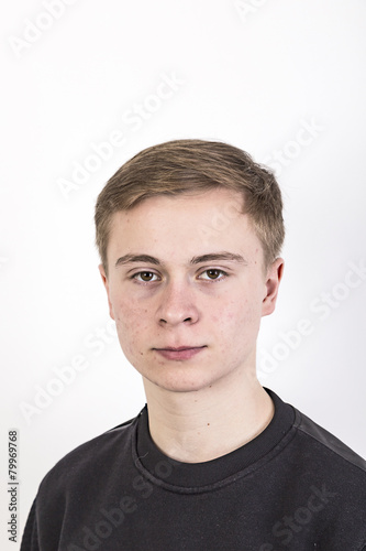 sixteen years old caucasian boy photo