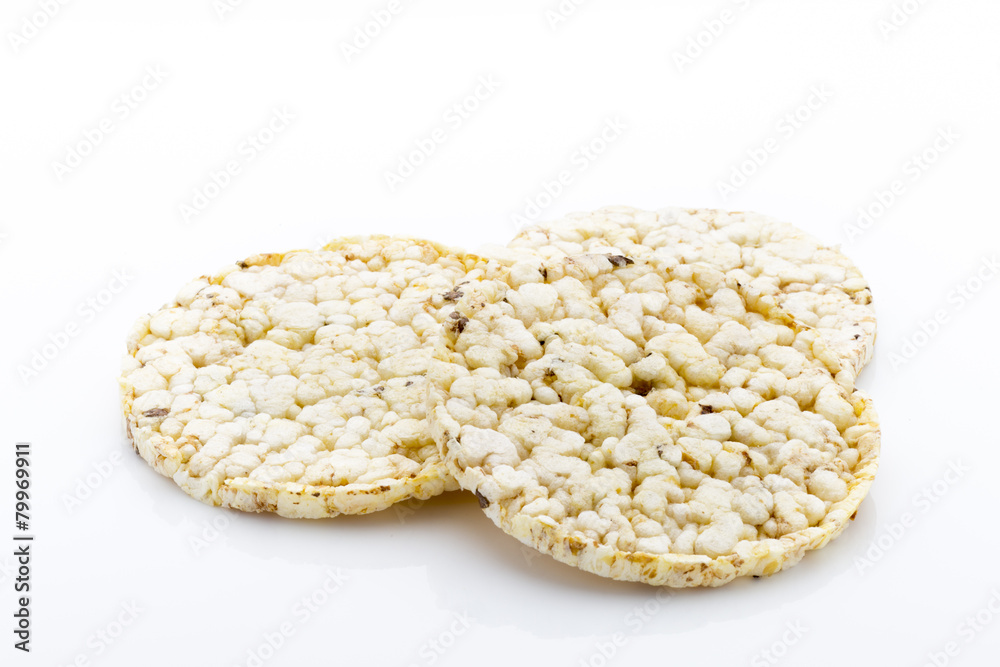 Corn crackers on the isolated white background. Corn crackers on the isolated white background.