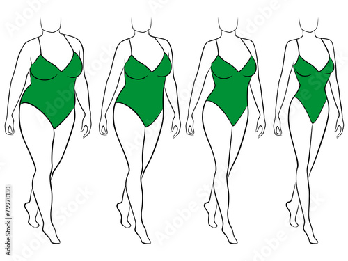 Abstract female on the way to lose weight