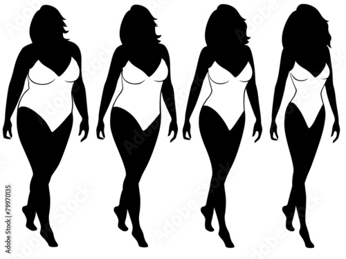 Abstract woman on the way to lose weight
