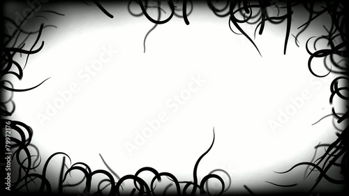 Black Vines Border Background Animation - Loop White