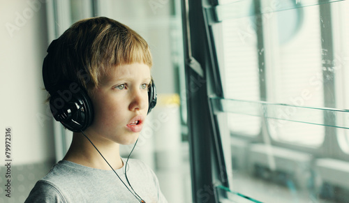 boy with headphones photo