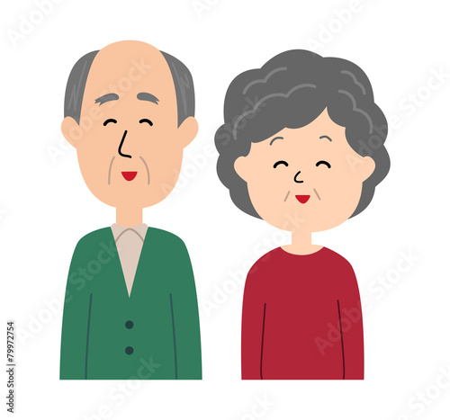 A happy senior couple laughing