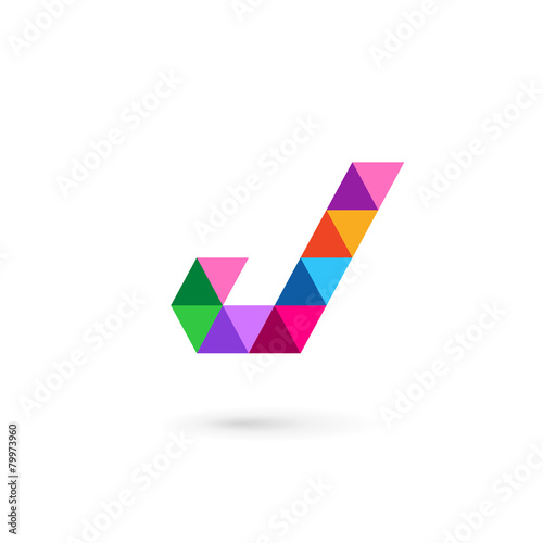 Letter J mosaic logo icon design template elements