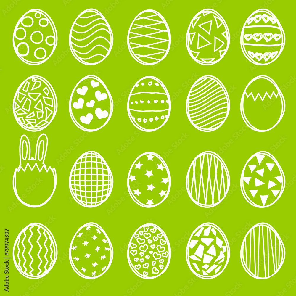Set of Sketched Easter Eggs Set of Sketched Easter Eggs
