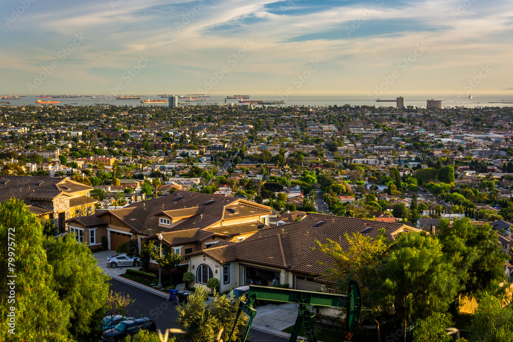View from Hilltop Park, in Signal Hill, Long Beach, California.
