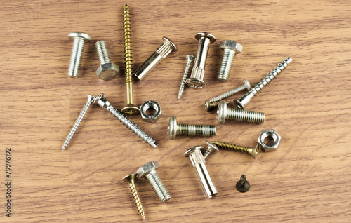 Various bolts and dowels for mounting