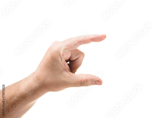 man hand holding two fingers