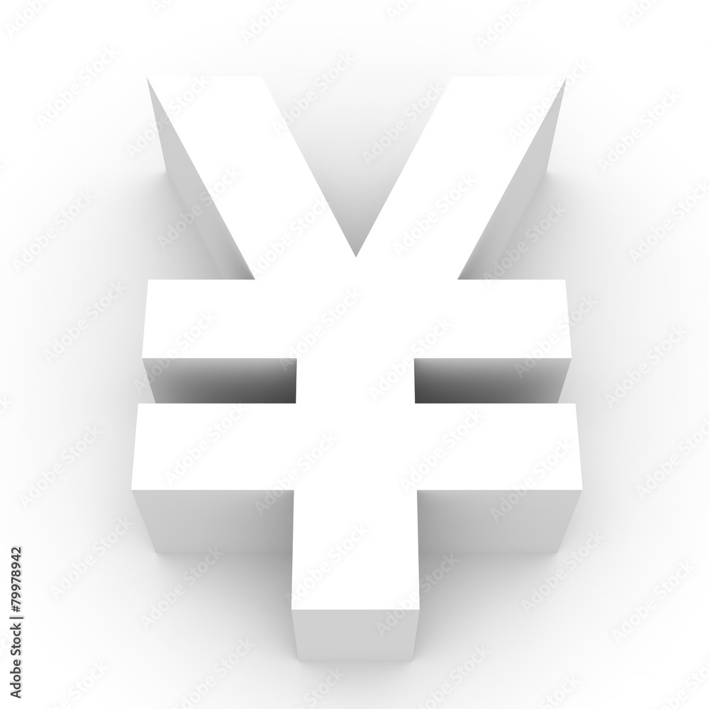 Fototapeta premium Yen symbol on white background.