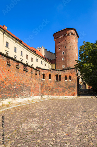 Beautiful Wawel Royal Castle on sunny summer day, Krakow, Poland