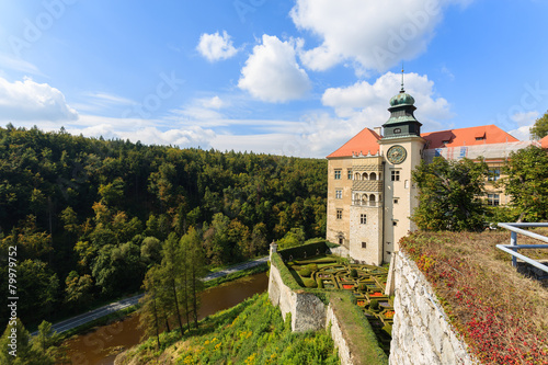 Beautiful Pieskowa Skala castle in Ojcow National Park, Poland photo