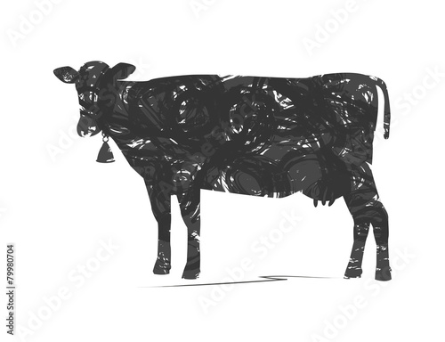 silhouette astratta di mucca