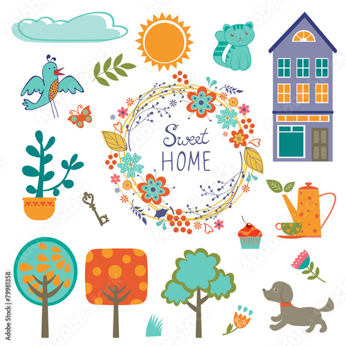 Home sweet home colorful set