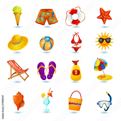 Summer Holidays Icon Set