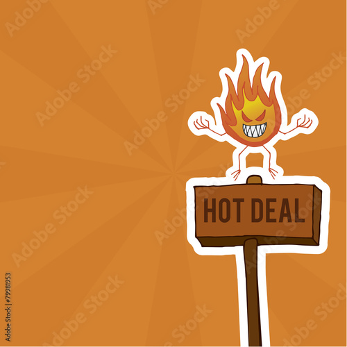 flame burning hot deal on signboard