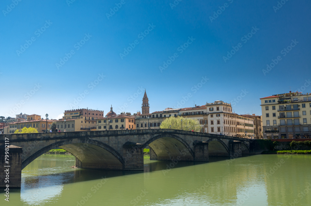 Ponte alla Carraia is a five-arched bridge spanning the River