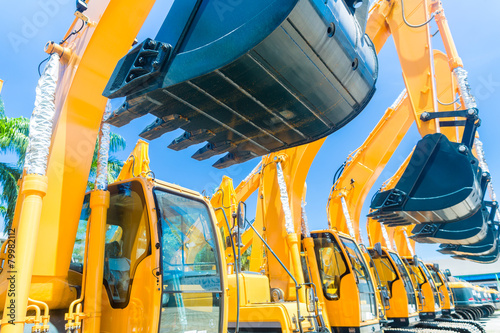 Shovel excavator on Asian machinery  rental company photo